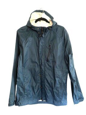 ST. JOHN'S BAY MEN BLUE LONG SLEEVE LIGHT WEIGHT HOODIE WIND BREAKER SIZE MEDIUM
